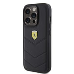 Apple iPhone 15 Pro Kılıf Ferrari Orjinal Lisanslı Deri Dikişli Arka Yüzey Metal Logo Tasarımlı Kapak