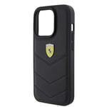 Apple iPhone 15 Pro Kılıf Ferrari Orjinal Lisanslı Deri Dikişli Arka Yüzey Metal Logo Tasarımlı Kapak