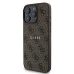 Apple iPhone 15 Pro Kılıf Guess Orjinal Lisanslı M-safe Şarj Özellikli 4G Desen Yazı Logolu Kapak