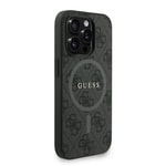 Apple iPhone 15 Pro Kılıf Guess Orjinal Lisanslı M-safe Şarj Özellikli PU Deri Bilek Askı İpli Yazı Logolu Kapak