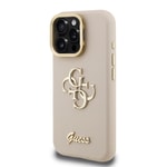 Apple iPhone 15 Pro Kılıf Guess Orjinal Lisanslı Grained Yazı Logolu Kamera Standlı Kapak