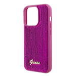 Apple iPhone 15 Pro Kılıf Guess Orjinal Lisanslı Pullu Arka Yüzey Metal Yazı Logolu Sequin Script Kapak
