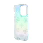 Apple iPhone 15 Pro Kılıf Guess Orjinal Lisanslı Desenli Yazı Logolu Askı İpli Holografik Glitter Peony Kapak