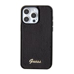 Apple iPhone 15 Pro Kılıf Guess Orjinal Lisanslı Pullu Arka Yüzey Metal Yazı Logolu Sequin Script Kapak