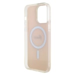 Apple iPhone 15 Pro Kılıf Guess Orjinal Lisanslı M-safe Şarj Özellikli Yazı Logolu Iridescent Kapak