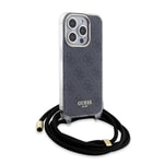 Apple iPhone 15 Pro Kılıf Guess Orjinal Lisanslı Çapraz Kordon 4G Desenli Kapak