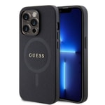 Apple iPhone 15 Pro Kılıf Guess Orjinal Lisanslı M-safe Şarj Özellikli Yazı Logolu Saffiano Kapak