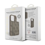 Apple iPhone 15 Pro Kılıf Guess Orjinal Lisanslı M-safe Şarj Özellikli Yazı Logolu 4G Desenli Kapak + Powerbank 5000mAh 2in1 Set