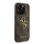 Apple iPhone 15 Pro Kılıf Guess Orjinal Lisanslı PU Deri Bilek Askı İpli Metal Büyük 4G ve Yazı Logolu Kapak