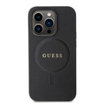Apple iPhone 15 Pro Kılıf Guess Orjinal Lisanslı M-safe Şarj Özellikli Yazı Logolu Saffiano Kapak