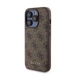 Apple iPhone 15 Pro Kılıf Guess Orjinal Lisanslı M-safe Şarj Özellikli Yazı Logolu 4G Desenli Kapak + Powerbank 5000mAh 2in1 Set