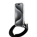 Apple iPhone 15 Pro Kılıf Guess Orjinal Lisanslı Çapraz Kordon 4G Desenli Kapak