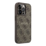 Apple iPhone 15 Pro Kılıf Guess Orjinal Lisanslı M-safe Kabartmalı 4G Desenli Yazı Logolu Kapak