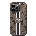Apple iPhone 15 Pro Kılıf Guess Orjinal Lisanslı M-safe Şarj Özellikli 4G Şerit Tasarımlı Printed Kapak