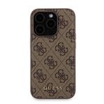 Apple iPhone 15 Pro Kılıf Guess Orjinal Lisanslı M-safe Şarj Özellikli Yazı Logolu 4G Desenli Kapak + Powerbank 5000mAh 2in1 Set