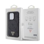 Apple iPhone 15 Pro Kılıf Guess Orjinal Lisanslı M-safe Şarj Özellikli PU Üçgen Logo 4G Desenli Kapak