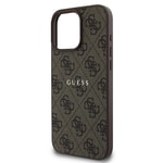 Apple iPhone 15 Pro Kılıf Guess Orjinal Lisanslı M-safe Şarj Özellikli 4G Desen Yazı Logolu Kapak