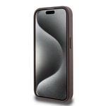 Apple iPhone 15 Pro Kılıf Guess Orjinal Lisanslı M-safe Şarj Özellikli PU Halkalı 4G Desenli Yazı Logolu Kapak