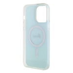 Apple iPhone 15 Pro Kılıf Guess Orjinal Lisanslı M-safe Şarj Özellikli Yazı Logolu Iridescent Kapak