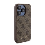 Apple iPhone 15 Pro Kılıf Guess Orjinal Lisanslı M-safe Şarj Özellikli Yazı Logolu 4G Desenli Kapak + Powerbank 5000mAh 2in1 Set