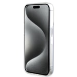Apple iPhone 15 Pro Kılıf Guess Orjinal Lisanslı M-safe Şarj Özellikli Yazı Logolu Iridescent Kapak