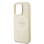 Apple iPhone 15 Pro Kılıf Guess Orjinal Lisanslı M-safe Şarj Özellikli Yazı Logolu Saffiano Kapak