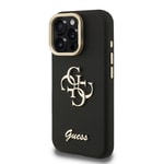 Apple iPhone 15 Pro Kılıf Guess Orjinal Lisanslı Grained Yazı Logolu Kamera Standlı Kapak