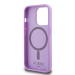 Apple iPhone 15 Pro Kılıf Guess Orjinal Lisanslı M-safe Şarj Özellikli Yazı Logolu Saffiano Kapak