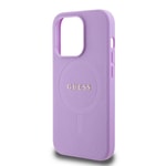 Apple iPhone 15 Pro Kılıf Guess Orjinal Lisanslı M-safe Şarj Özellikli Yazı Logolu Saffiano Kapak