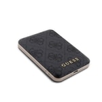 Apple iPhone 15 Pro Kılıf Guess Orjinal Lisanslı M-safe Şarj Özellikli Yazı Logolu 4G Desenli Kapak + Powerbank 5000mAh 2in1 Set