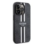 Apple iPhone 15 Pro Kılıf Guess Orjinal Lisanslı M-safe Şarj Özellikli 4G Şerit Tasarımlı Printed Kapak