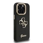 Apple iPhone 15 Pro Kılıf Guess Orjinal Lisanslı Grained Yazı Logolu Kamera Standlı Kapak