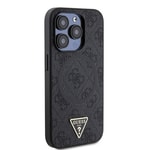 Apple iPhone 15 Pro Kılıf Guess Orjinal Lisanslı M-safe Şarj Özellikli PU Üçgen Logo 4G Desenli Kapak