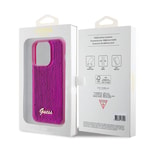 Apple iPhone 15 Pro Kılıf Guess Orjinal Lisanslı Pullu Arka Yüzey Metal Yazı Logolu Sequin Script Kapak