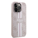 Apple iPhone 15 Pro Kılıf Guess Orjinal Lisanslı M-safe Şarj Özellikli 4G Şerit Tasarımlı Printed Kapak