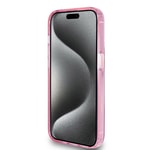 Apple iPhone 15 Pro Kılıf Guess Orjinal Lisanslı M-safe Şarj Özellikli Simli Arka Yüzey Ring Standlı Kapak