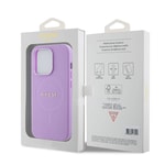 Apple iPhone 15 Pro Kılıf Guess Orjinal Lisanslı M-safe Şarj Özellikli Yazı Logolu Saffiano Kapak