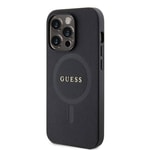 Apple iPhone 15 Pro Kılıf Guess Orjinal Lisanslı M-safe Şarj Özellikli Yazı Logolu Saffiano Kapak