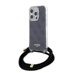Apple iPhone 15 Pro Kılıf Guess Orjinal Lisanslı Çapraz Kordon 4G Desenli Kapak