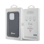 Apple iPhone 15 Pro Kılıf Guess Orjinal Lisanslı Pullu Arka Yüzey Metal Yazı Logolu Sequin Script Kapak
