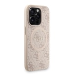 Apple iPhone 15 Pro Kılıf Guess Orjinal Lisanslı M-safe Şarj Özellikli PU Deri Bilek Askı İpli Yazı Logolu Kapak