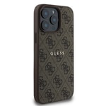 Apple iPhone 15 Pro Kılıf Guess Orjinal Lisanslı M-safe Şarj Özellikli 4G Desen Yazı Logolu Kapak