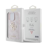 Apple iPhone 15 Pro Kılıf Guess Orjinal Lisanslı PU Deri Yazı ve 4G Metal Logolu Desenli Kapak