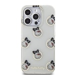 Apple iPhone 15 Pro Kılıf Hello Kitty Orjinal Lisanslı Elektroplating Kaplama Kabarcık Baskılı Kapak