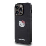 Apple iPhone 15 Pro Kılıf Hello Kitty Orjinal Lisanslı M-safe Şarj Özellikli Kitty Head Deri Kapak