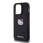 Apple iPhone 15 Pro Kılıf Hello Kitty Orjinal Lisanslı M-safe Şarj Özellikli Kitty Head Deri Kapak