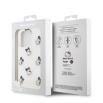 Apple iPhone 15 Pro Kılıf Hello Kitty Orjinal Lisanslı Elektroplating Kaplama Kabarcık Baskılı Kapak