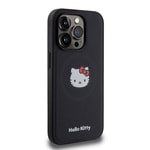 Apple iPhone 15 Pro Kılıf Hello Kitty Orjinal Lisanslı M-safe Şarj Özellikli Kitty Head Deri Kapak