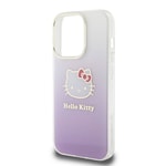 Apple iPhone 15 Pro Kılıf Hello Kitty Orjinal Lisanslı Yazı ve İkonik Logolu Elektroplating Kaplama Gradyan Kapak