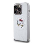 Apple iPhone 15 Pro Kılıf Hello Kitty Orjinal Lisanslı M-safe Şarj Özellikli Baskı Logolu Uyuyan Kitty Deri Kapak